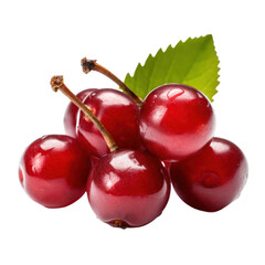 cherries isolated on transparent background cutout