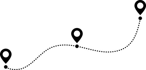 地図上の位置とルートを示すポインターのアイコン