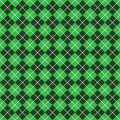 Simple Dark Green Seamless Argyle Pattern