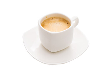 A cup of coffee with foam, Fragrant cappuccino with milk ea order. An invigorating drink for coffee connoisseurs. Transparent background, png.