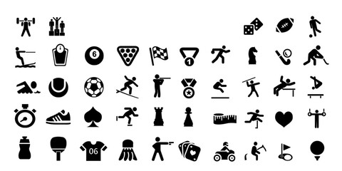 set of silhouettes of people, Sport icons, vector, outdoors, best icons
