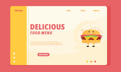 Flat design delicious food menu
