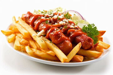 German Style Currywuest on a plate