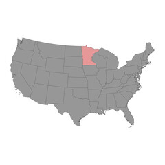 Minnesota state map. Vector illustration.