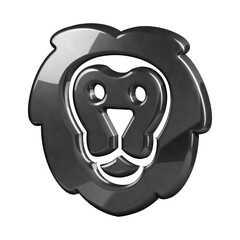 This is a beautifully designed 3D lion icon with a beautiful metallic texture.