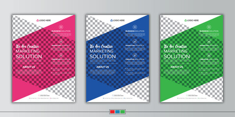 Business flyer template, Flyer Design Template Graphic, Graphic, Design, Brochure design, cover modern layout, poster, flyer in A4 with colorful triangles