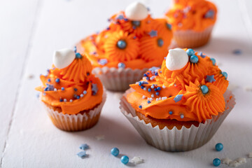 Beautiful and unique red cupcakes made of strawberries.