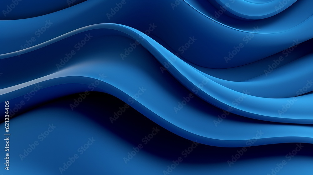 Poster abstract wallpaper created from blue 3d undulating lines. colorful 3d render with copy-space generat