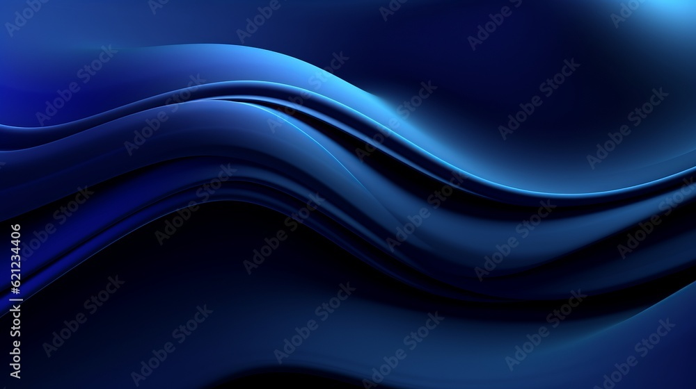 Poster abstract wallpaper created from blue 3d undulating lines. colorful 3d render with copy-space generat