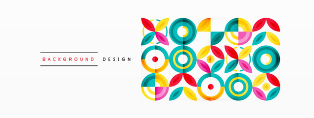 Colorful circles abstract background. Hi-tech design for wallpaper, banner, background, landing page, wall art, invitation, prints, posters