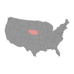 Nebraska state map. Vector illustration.