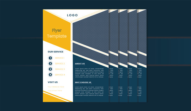Corporate flyer design template. Editable A4 poster.
