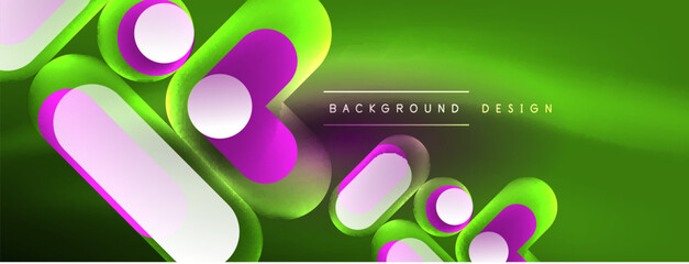 Neon circle abstract background. Template for wallpaper, banner, presentation, background