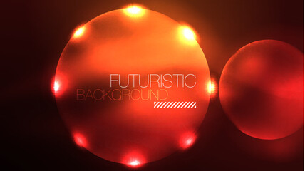 Circles with bright neon shiny light effects, abstract background wallpaper design