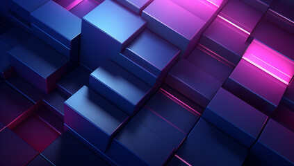 Fototapeta na wymiar abstract background with colorful squares blue and purple lights lines technology 3d wallpaper