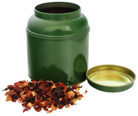 Herbal tea with green container