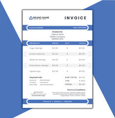 Business invoice form template. Invoicing quotes, money bills or price invoices and payment agreement design templates. Tax form, bill graphic or payment receipt page vector set