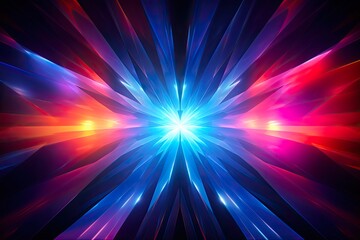 Fractal Zap. Abstract Burst of Bright Glowing Line on Computer Graphic Fractal Design Background. Ideal for Web Design: Generative AI
