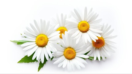 Fototapeta premium Isolated Daisy Flower on White Background for Package Design. Perfect for Cosmetic Product or Botanical Composition Element: Generative AI