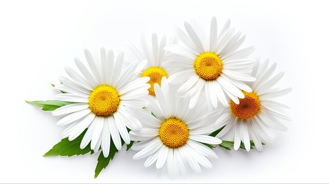 Isolated Daisy Flower on White Background for Package Design. Perfect for Cosmetic Product or Botanical Composition Element: Generative AI