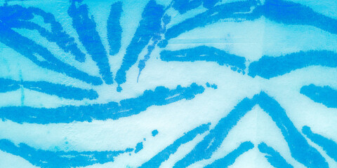 Blue Natural Brush Pattern. White Animal Skin