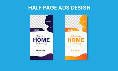 real estate home half page design template, Professional real estate flyer design template
