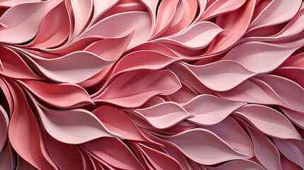  Geometric surface background 3d pink leaves ornament, Modern design, grunge texture.  