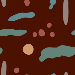 Sea lake flat brown abstract seamless pattern