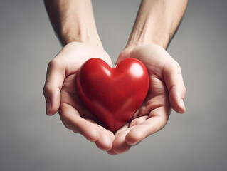 take care of the heart in the hands of a person a symbol of kindness the picture is unusual