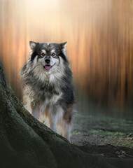 Portrait of Finnish Lapphund dog