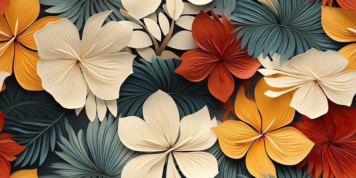 AI Generated. AI Generative. Boho ash art plant botanical flower exotic tropical pattern decoration texture background. Graphic Art