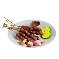 3D Illustration of Satay