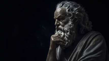 Fotobehang An ancient Greek philosopher reflects on existence. Created with Generative Ai technology. © Viktor