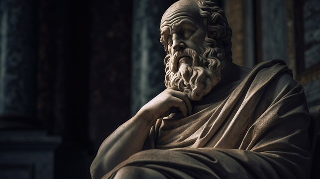 An ancient Greek philosopher reflects on existence. Created with Generative Ai technology.