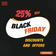 Black Friday sale offer and discount, square banner, suitable for business and marketing, promotion advertisement