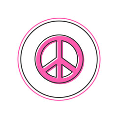 Filled outline Peace icon isolated on white background. Hippie symbol of peace. Vector