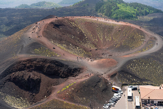 Volcanic landscape near the Rifugio Sapienza (1920m) at the foot of the Etna volcano
