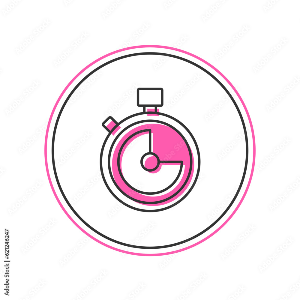 Poster filled outline stopwatch icon isolated on white background. time timer sign. chronometer sign. vecto