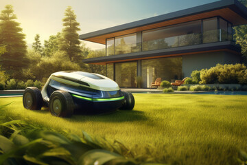 Fototapeta premium robot lawnmower concept