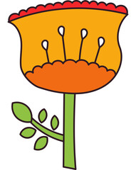 Flower Funny Drawing