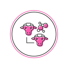 Filled outline Cloning icon isolated on white background. Genetic engineering concept. Vector