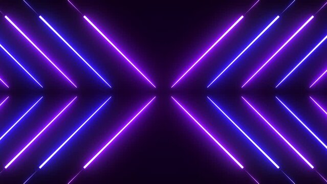 Abstract Blue and Purple Neon Light, Stage, Party, DJ Music Background (Looping Background)	