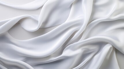 Naklejka na ściany i meble White Silk Background - generative ai