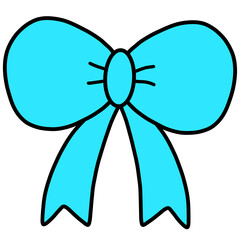 Blue ribbon bow 
