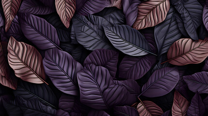 black and red leaves, textile, fabric, color, leather,  AI generated	