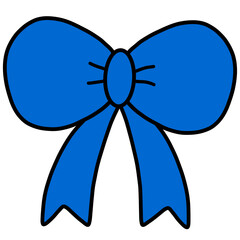 Blue ribbon bow 
