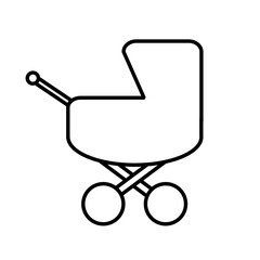 Baby carriage icon on white.