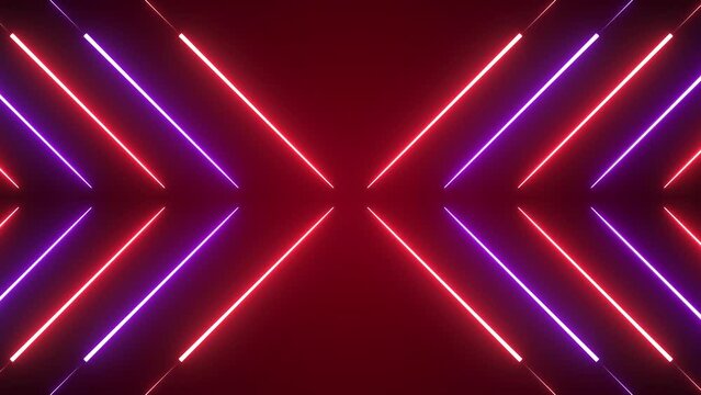 Abstract Red and Purple Neon Light, Stage, Party, DJ Music Background (Looping Background)	