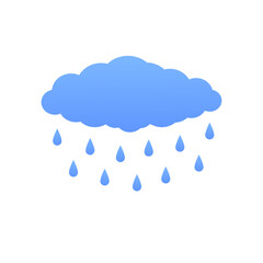 Cloud with rain. Vector illustration of a cloud with raindrops falling. Climate concept. Graph on transparent background