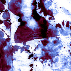 Blue Asian Ink Drop. Watercolor Texture. Retro